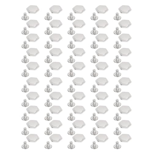 Sechskant, 12 Mm Robuster Hex -Nieten für Gürtel Handtaschen Schuhe Kleidung (SILVER) von SENECESLI
