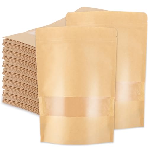 SENENQU 100 Stück Papiertüten Mit Fenster, 17×24CM Standbodenbeutel Kraftpapier, Geschenktaschen Kraftpapiertüten Mit Klarem Fenster für Nüsse Und Lebensmittel Verwendet SENENQU 100 Stück Papiertüten Mit Fenster, 17×24CM Standbodenbeutel Kraftpapier, Geschenktaschen Kraftpapiertüten Mit Klarem Fenster für Nüsse Und Lebensmittel Verwendet von SENENQU