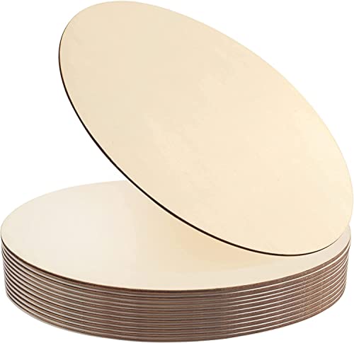 SENENQU 20 Stücke Runde Holzscheiben 25 cm Durchmesser, 3mm Dick Naturbelassene Rohholzscheibe, Dekorative Holzscheibe für Basteln Hochzeit Weihnachten Dekoration Geschenkanhänger von SENENQU