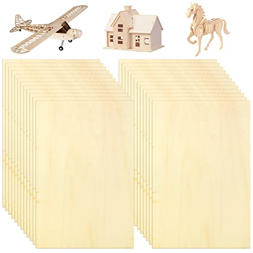 SENENQU 24 Stücke Sperrholzplatte Holz 300 * 200 * 2.3mm - A4 Lindenholz Sperrholz Platte Für Laserprojekte, DIY Modell, Kunst und Handwerk, Gemälde von SENENQU