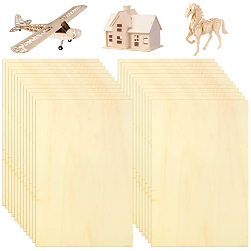 SENENQU 24 Stücke Sperrholzplatte Holz 300 * 200 * 2.3mm - A4 Lindenholz Sperrholz Platte Für Laserprojekte, DIY Modell, Kunst und Handwerk, Gemälde von SENENQU