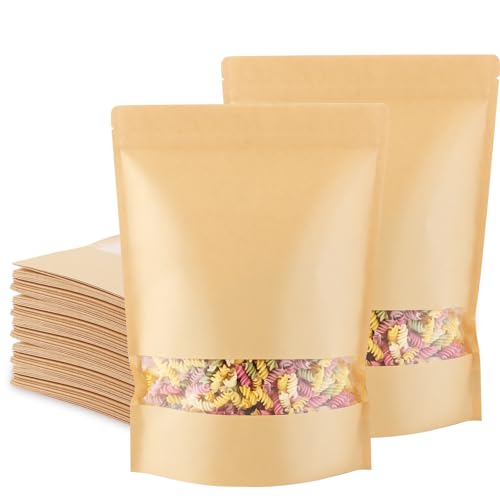 SENENQU 50 Stück Papiertüten Mit Fenster, 25×35CM Standbodenbeutel Kraftpapier, Geschenktaschen Kraftpapiertüten Mit Klarem Fenster für Nüsse Und Lebensmittel Verwendet SENENQU 50 Stück Papiertüten Mit Fenster, 25×35CM Standbodenbeutel Kraftpapier, Geschenktaschen Kraftpapiertüten Mit Klarem Fenster für Nüsse Und Lebensmittel Verwendet von SENENQU