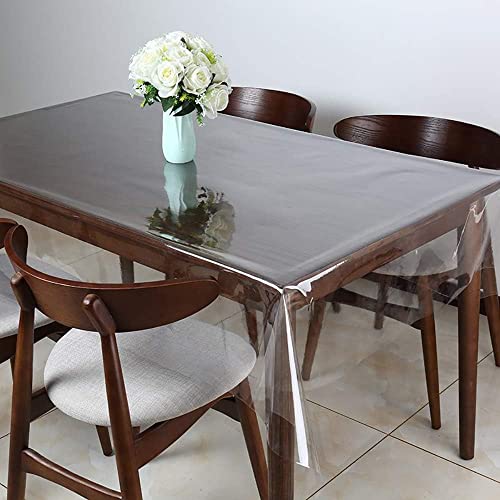 Tischdecke Transparente Tischfolie 180x140CM wasserdichte und abwaschbare aus PVC für den Outdoor Schützen Sie Ihren Tisch vor Schmutz von SENGBIRCH