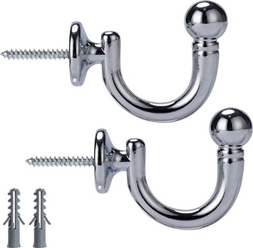 SENGLIDA Metallische Vorhanghalterungen Rundkopf-Vorhanghaken, an der Wand montierter Raffhalter Quastenhalter, Fenstervorhänge Raffhalter Kleidung Mantel Hut Handtuchhalter, 2er-Set Set,Chrom SENGLIDA Metallische Vorhanghalterungen Rundkopf-Vorhanghaken, an der Wand montierter Raffhalter Quastenhalter, Fenstervorhänge Raffhalter Kleidung Mantel Hut Handtuchhalter, 2er-Set Set,Chrom von SENGLIDA