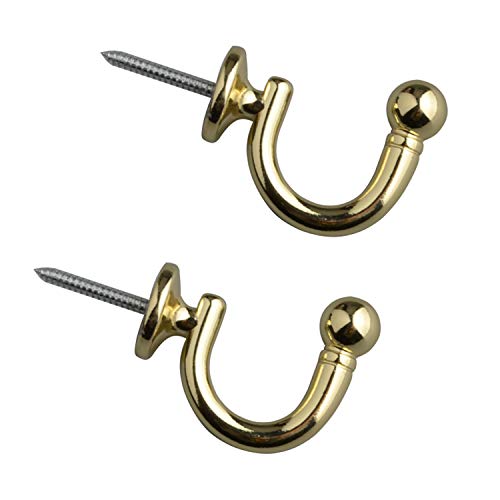 SENGLIDA Tieback for Curtains Alloy Curtain Tassel Hook Curtain Tie Back Hooks, 2 pcs Clothes Coat Hat Towel Hook, Gold von SENGLIDA