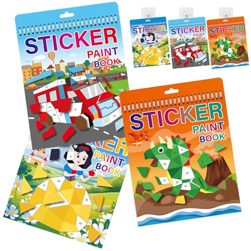 SENLINLIN 3 Stück Kinder Stickerbuch ab 4-8 Jahre, aufhängbar, 21 Bilder Nach Zahlen, Stickerheft zur Förderung von Intelligenz, für Flugzeug-Aktivitäten, Geschenk zu Weihnachten & Geburtstag SENLINLIN 3 Stück Kinder Stickerbuch ab 4-8 Jahre, aufhängbar, 21 Bilder Nach Zahlen, Stickerheft zur Förderung von Intelligenz, für Flugzeug-Aktivitäten, Geschenk zu Weihnachten & Geburtstag von SENLINLIN