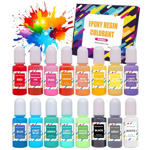 SENLINLIN Farbpigmente für Gießpulver, 16 Farben à 10ml, Hochkonzentrierte Gießpulver Farbe auf Wasserbasis, Betonfarbe & Gipsfarbe Pulver für kreative Projekte und Modellbau SENLINLIN Farbpigmente für Gießpulver, 16 Farben à 10ml, Hochkonzentrierte Gießpulver Farbe auf Wasserbasis, Betonfarbe & Gipsfarbe Pulver für kreative Projekte und Modellbau von SENLINLIN