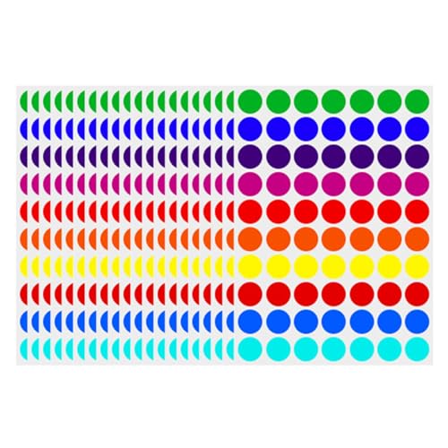 80 Blatt Farbkodierungs-Etiketten, 19 mm, runde Punkte-Aufkleber, 70 Stück pro Blatt, 10 verschiedene Farben, Punktetiketten für Klassenzimmer, Büro, DIY 80 Blatt Farbkodierungs-Etiketten, 19 mm, runde Punkte-Aufkleber, 70 Stück pro Blatt, 10 verschiedene Farben, Punktetiketten für Klassenzimmer, Büro, DIY von SENRISE