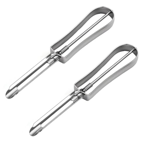 Kartoffelschäler, 16,2 cm, schwenkbarer Kartoffelschäler, Obst- und Gemüseschäler, Edelstahl, sichere Schwenkschneider, traditionelle multifunktionale Gemüseschäler für die Küche, 4 Stück von SENRISE
