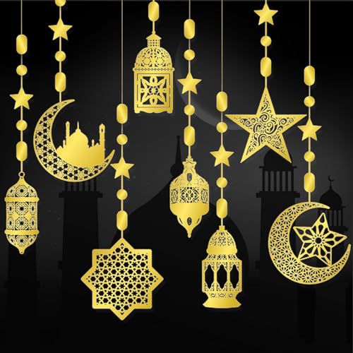 SEPGLITTER 16 Stück Ramadan Dekorationen, Ramadan Home Hollow Banner Hanging Mond Sterne Laterne Muster für Geburtstag Festival Hochzeit und Party Wanddekoration SEPGLITTER 16 Stück Ramadan Dekorationen, Ramadan Home Hollow Banner Hanging Mond Sterne Laterne Muster für Geburtstag Festival Hochzeit und Party Wanddekoration von SEPGLITTER