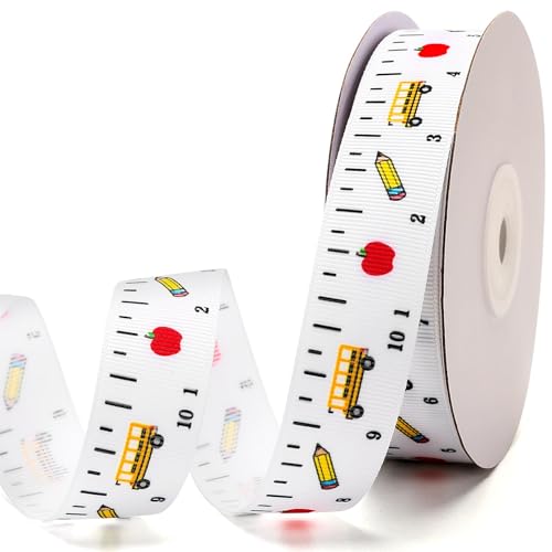 SEPGLITTER 20 Meter Ripsband für Schulanfang, 2,2 cm breit, Ripsband mit Schulthema für Dekorationen, Bleistiftlineal, Schulbus, Band für Geschenkverpackungen, DIY Handwerk SEPGLITTER 20 Meter Ripsband für Schulanfang, 2,2 cm breit, Ripsband mit Schulthema für Dekorationen, Bleistiftlineal, Schulbus, Band für Geschenkverpackungen, DIY Handwerk von SEPGLITTER