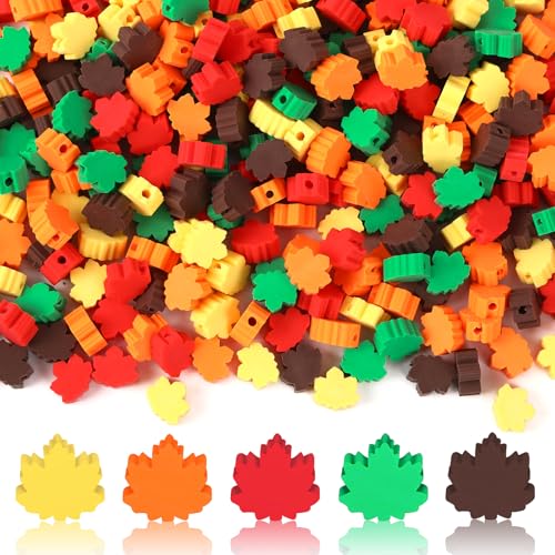SEPGLITTER Polymer-Ton-Perlen, 300 Stück, Thanksgiving-Herbstblatt-Ton-Perlen für Schmuckherstellung, Herbst, DIY-Armband, Halskette, Zubehör, Bastelzubehör, Partyzubehör von SEPGLITTER