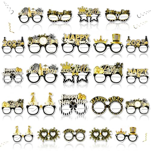 SEPGLITTER Silvester Brille, 24 Stücke Happy New Year Brille 2025 Partybrille Silvester Schwarz Gold Happy New Year Partybrillen 2025 Silvester Foto Requisiten SEPGLITTER Silvester Brille, 24 Stücke Happy New Year Brille 2025 Partybrille Silvester Schwarz Gold Happy New Year Partybrillen 2025 Silvester Foto Requisiten von SEPGLITTER
