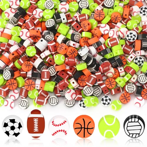 SEPGLITTER Sport-Polymer-Ton-Perlen, 300 Stück, Armbänder, Baseball, Fußball, Volleyball, Tonperlen für Schmuckherstellung, DIY, Freundschaftsarmband, Halskette, Zubehör, Basteln, Partyzubehör SEPGLITTER Sport-Polymer-Ton-Perlen, 300 Stück, Armbänder, Baseball, Fußball, Volleyball, Tonperlen für Schmuckherstellung, DIY, Freundschaftsarmband, Halskette, Zubehör, Basteln, Partyzubehör von SEPGLITTER