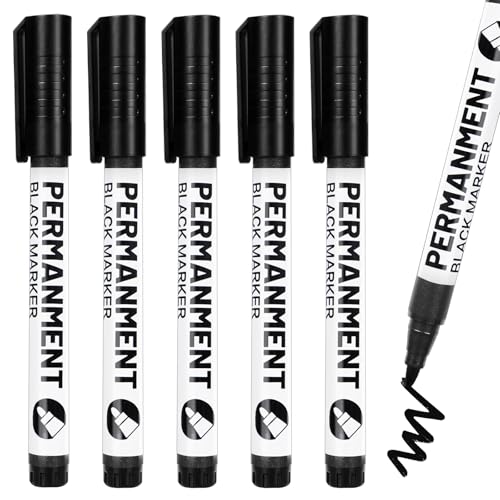 Acrylstifte Schwarz, 5-Stück Permanent Marker Schwarz und Schnell Trocknender Lackstift Schwarz Wasserfest für Steine, Felsmalerei, Keramik, Glas, Holz, Stoff, Metall, Leinwand Acrylstifte Schwarz, 5-Stück Permanent Marker Schwarz und Schnell Trocknender Lackstift Schwarz Wasserfest für Steine, Felsmalerei, Keramik, Glas, Holz, Stoff, Metall, Leinwand von SEPVEL