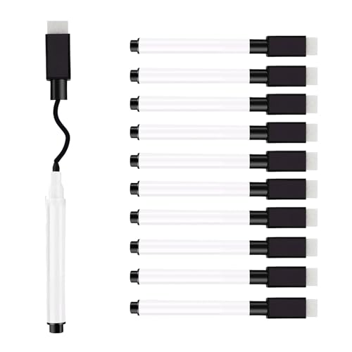 Whiteboard Marker, 10 Stück Magnetische Whiteboard Stifte und Kreidestifte für Fenster, Radiergummi Set Fine Tip folienstift abwischbar Mit Dry Wipe Markers Whiteboard Marker, 10 Stück Magnetische Whiteboard Stifte und Kreidestifte für Fenster, Radiergummi Set Fine Tip folienstift abwischbar Mit Dry Wipe Markers von SEPVEL
