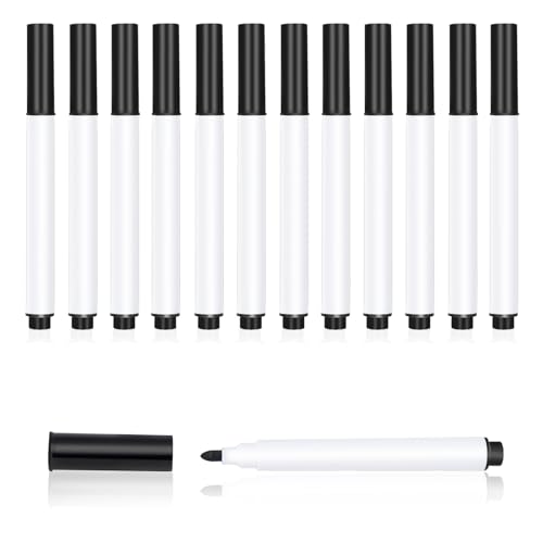 Whiteboard Marker, 12-Stück Whiteboard Stifte und Kreidestifte für Fenster, Fine Tip folienstift abwischbar Mit Dry Wipe Markers (Schwarz) von SEPVEL