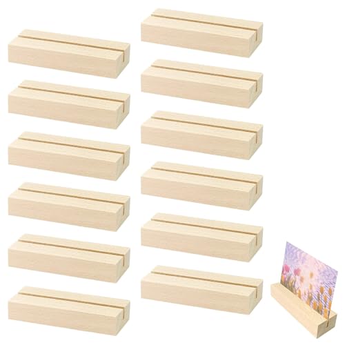 SEPWGUMD Tragbarer Kartenhalter aus Holz - Multifunktionaler Bild- und Postkartenständer, Perfekt als Spielkartenhalter, Tischnummern für Hochzeiten, Fotoleiste und Menükartenhalter von SEPWGUMD