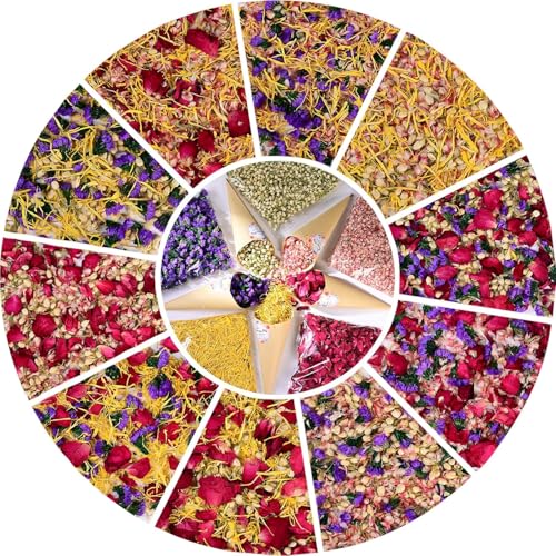 Natürliches Hochzeitskonfetti, 40+Tassen（250g) 5 Gemischte Blütenblätter Konfetti Hochzeit mit Rosenblätter, Jasminblüten...Biologisch Abbaubare Getrocknete Blütenblätter,für Blumenmädchen und Braut. von SERAOKICKY