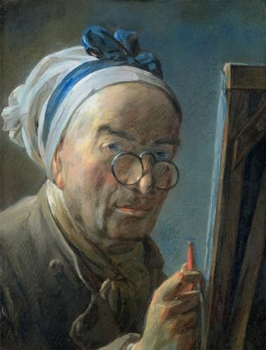 SERENDIPITP Bekannt Leinwand Malerei Poster Bilder Druck Wandgemälde Selbstporträt mit Staffelei von Jean Baptiste Simeon Chardin Wandkunst Poster für Wohnzimmer-Dekor 60x90cm von SERENDIPITP