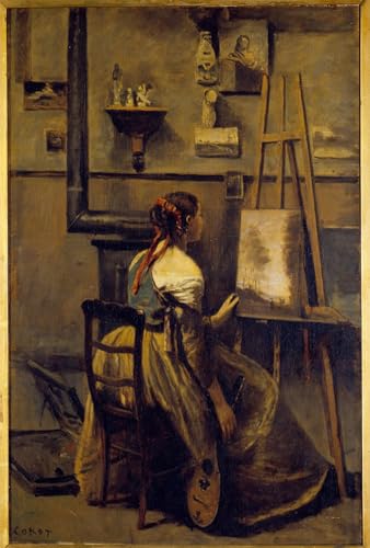 SERENDIPITP Kunst Gemälde Abstrakte Leinwand Kunst Leinwand Poster Druck Junge Frau sitzt vor einer Staffelei von Jean Baptiste Camille Corot Ölgemälde Wandbilder für Wanddekoration 60x90cm SERENDIPITP Kunst Gemälde Abstrakte Leinwand Kunst Leinwand Poster Druck Junge Frau sitzt vor einer Staffelei von Jean Baptiste Camille Corot Ölgemälde Wandbilder für Wanddekoration 60x90cm von SERENDIPITP