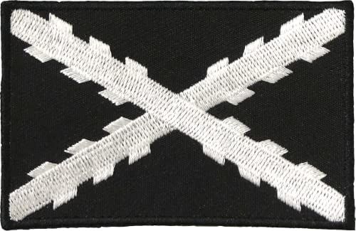 Aufnäher mit Klettverschluss, Schwarz und Weiß, burgunderrote Klinge, Flagge San Andres Kreuz, 8 x 5 cm Aufnäher mit Klettverschluss, Schwarz und Weiß, burgunderrote Klinge, Flagge San Andres Kreuz, 8 x 5 cm von SERMILITAR