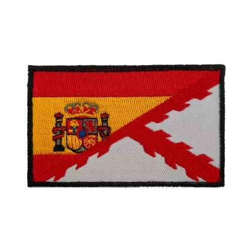 Flagge Spanien und Cruz de Burgund, Aspa de Burgund, spanische Flagge, Cruz de San Andres, spanischer Militäraufnäher, spanisches Reich von SERMILITAR