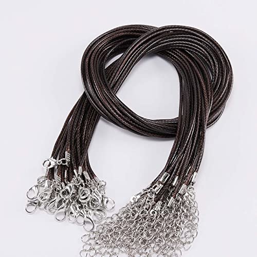 SERVEL 10 Teile/los Durchmesser 1,5/2 mm Lederband Halskette mit Verschluss verstellbares geflochtenes Seil für Schmuckherstellung DIY Halskette Armband Zubehör von SERVEL