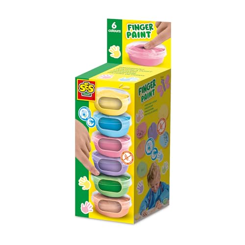 SES Creative 00397 Pastell-Fingerfarben - Pastell Orange, Blau, Rosa, Lila, Grün und Gelb - Weiche Farben - 6 Töpfchen x 45ml - Für Kinder Ab 2 Jahren SES Creative 00397 Pastell-Fingerfarben - Pastell Orange, Blau, Rosa, Lila, Grün und Gelb - Weiche Farben - 6 Töpfchen x 45ml - Für Kinder Ab 2 Jahren von SES Creative