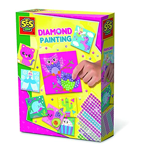 SES Creative 14119 Diamanten Mosaike, Funkelndes Bastelset für Kinder, Einfache Diamant-Kunst Diamond Painting Kinder von SES Creative