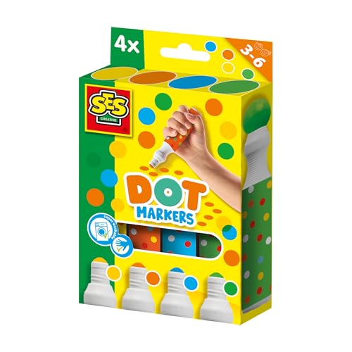 SES Creative 14600 - Dot-Marker für Kinder - Punkte-Kunst gestalten - 4 XXL Dot-Marker - Große Punkte Machen - Für Kinder Ab 3 Jahren SES Creative 14600 - Dot-Marker für Kinder - Punkte-Kunst gestalten - 4 XXL Dot-Marker - Große Punkte Machen - Für Kinder Ab 3 Jahren von SES Creative