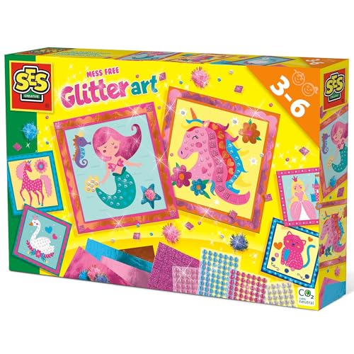 SES Creative 14645 Glitzerkunst ohne Kleckern - Sauberes Glitzer Bastelset für Kinder, Pink, Medium SES Creative 14645 Glitzerkunst ohne Kleckern - Sauberes Glitzer Bastelset für Kinder, Pink, Medium von SES Creative