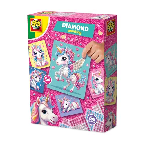 SES Creative 14726 Einhorn - Diamantmalerei - Kreatives Bastelset für Kinder ab 3 Jahren - Dekoriere Karten mit Diamantstickern - Perfekt zum Verschenken, Rosa SES Creative 14726 Einhorn - Diamantmalerei - Kreatives Bastelset für Kinder ab 3 Jahren - Dekoriere Karten mit Diamantstickern - Perfekt zum Verschenken, Rosa von SES Creative