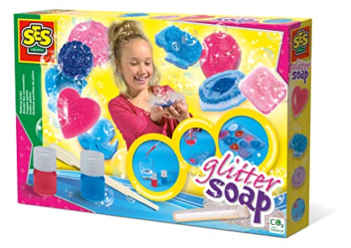 SES Creative | Glitzerseife DIY Kit für Kinder | Seife selber machen ab 7 Jahre | Mit Glitzer, Formen & Farben | Kreatives Bastelset | Sicher & Einfach | Geschenkidee Mädchen 7 Jahre SES Creative | Glitzerseife DIY Kit für Kinder | Seife selber machen ab 7 Jahre | Mit Glitzer, Formen & Farben | Kreatives Bastelset | Sicher & Einfach | Geschenkidee Mädchen 7 Jahre von SES Creative
