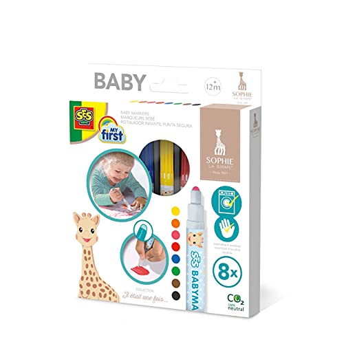 SES Creative | Sophie die Giraffe Waschbare Baby Filzstifte | 8er Set Kinder Buntstifte | Sichere Spitze und erstickungsfreie Kappe | Kreative Baby Materialien Fleckenfrei | Geschenkidee Ab 1 Jahr SES Creative | Sophie die Giraffe Waschbare Baby Filzstifte | 8er Set Kinder Buntstifte | Sichere Spitze und erstickungsfreie Kappe | Kreative Baby Materialien Fleckenfrei | Geschenkidee Ab 1 Jahr von SES Creative