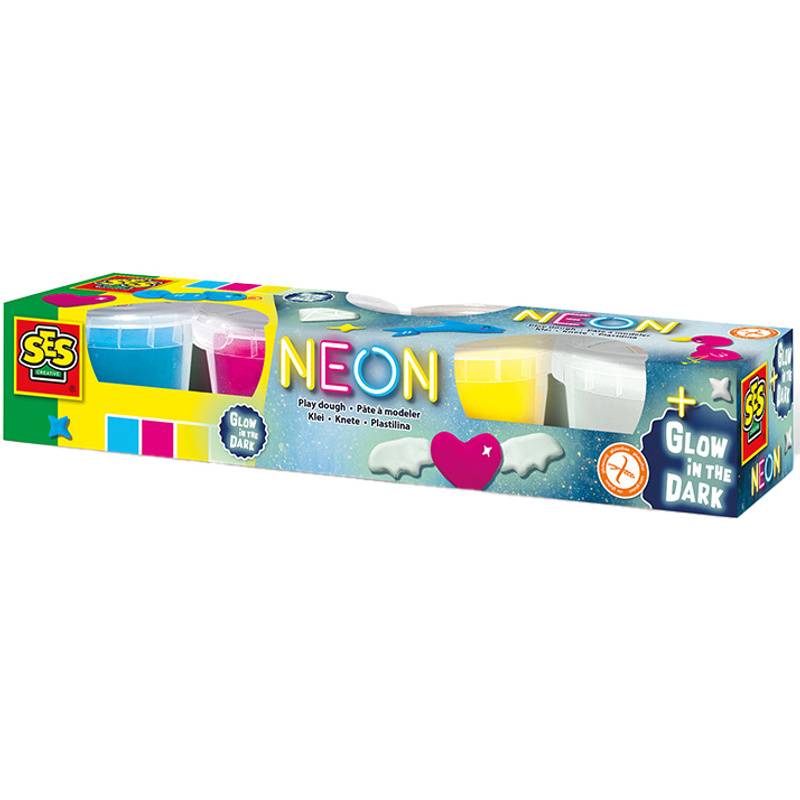 Knete Neon 4-Farbig In Bunt von SES creative