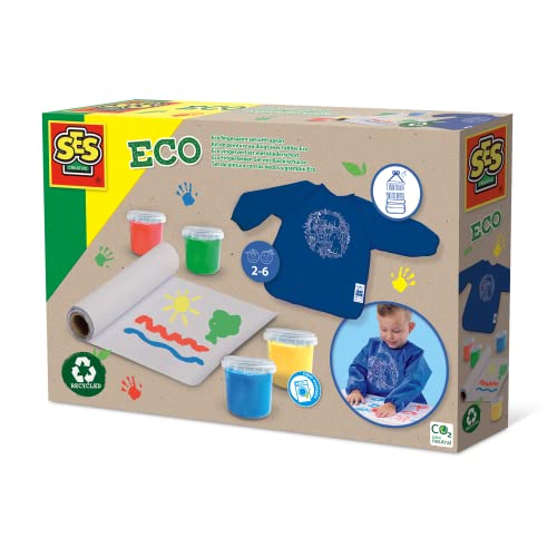 Eco Fingerfarben Set mit Bastelschürze - 100% recycelt von SES