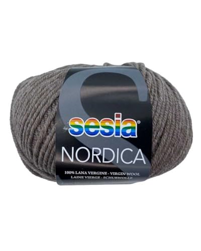 SESIA Garn "Nordica", 50 g, 125 m, 100 % Merinowolle, extrafein, schrumpffest, Nadelstärke 4-4,5 (0369 taupe) von Sesia