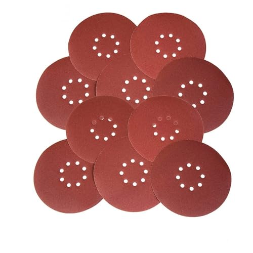 Schleifpapier 9 Zoll 8-Loch-Hakenschlaufe 60-600 Körnung 225 mm Schleifscheibe Langlebig für Trockenbauschleifer Holzmöbelveredelung, 35 Stück P120, 9 Zoll/225 mm von SETNGB