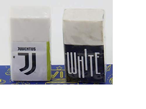 Juventus Radiergummi – Nr. 2 Stück weiß und schwarz – Offizielles Produkt Seven 2020/21 von SEVEN SPA
