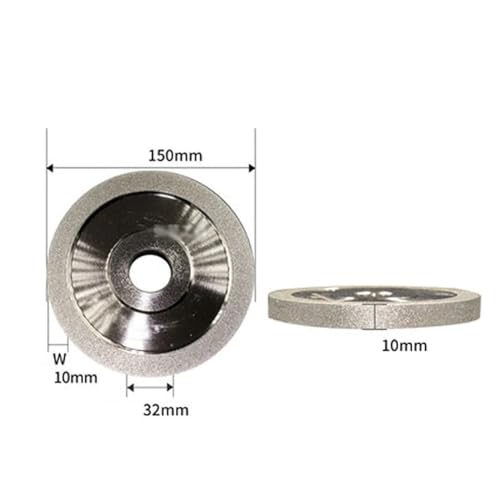 125 mm CBN-Diamant-Schleifscheibe, spezieller Spitzer, Keramik-Wolfram-Stahl-Fräser, parallele Schleifscheibe aus Legierung(320Grits,100mm) von SEVEQIS