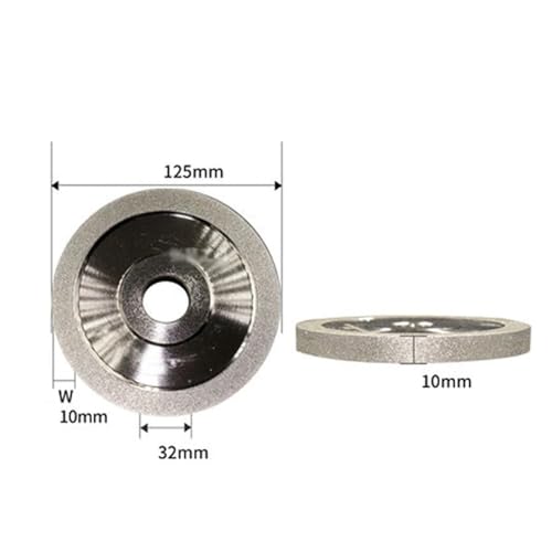 125 mm CBN-Diamant-Schleifscheibe, spezieller Spitzer, Keramik-Wolfram-Stahl-Fräser, parallele Schleifscheibe aus Legierung(320Grits,175MM) von SEVEQIS
