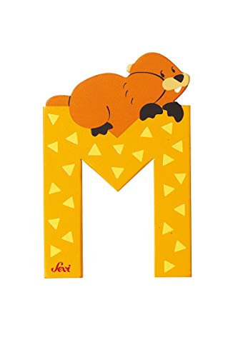 Sevi 83013 Tier Holzbuchstaben M Malteser Hund ca. 10 cm, Türbuchstaben für Kinderzimmer, ABC Lernspielzeug aus Holz, pädagogisches Spielzeug für Kinder ab 3 Jahren, Buchstabe Tiere, Blau von Sevi