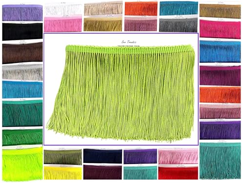 SEW TRENDS Fransenfaden, 9,1 m, 10,2 cm lang, zum Basteln, Nähen und Dekorieren, Limettengrün von SEW TRENDS