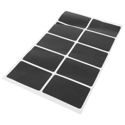 SEWACC 1 Blatt Rechteckige Tafelaufkleber Wiederverwendbare Ablösbare Etiketten für Flaschen und Gläser Selbstklebende Schwarze Kreideetiketten für Zuhause Büro und Dekoration von SEWACC