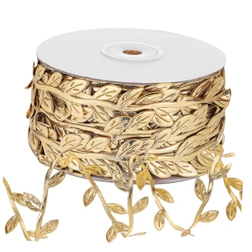 SEWACC 1 Rolle Blumen-rattan-beleuchtung Blattband Zum Basteln Partydekorationsband Blattbesatz Blattrebenband Dekorationen Trimmen Weinband Künstliche Rebendekoration Stoff Golden SEWACC 1 Rolle Blumen-rattan-beleuchtung Blattband Zum Basteln Partydekorationsband Blattbesatz Blattrebenband Dekorationen Trimmen Weinband Künstliche Rebendekoration Stoff Golden von SEWACC