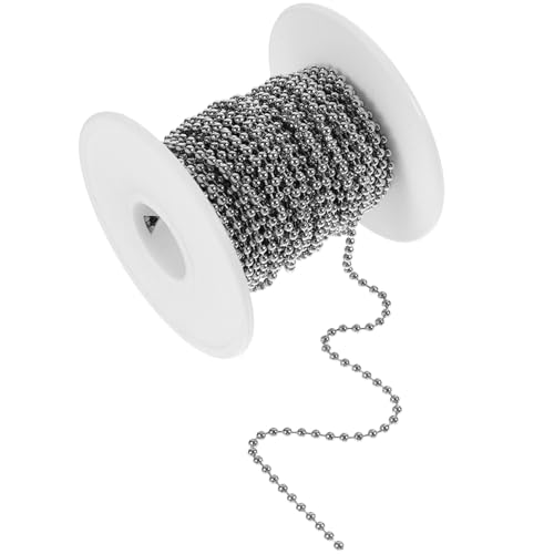 SEWACC 1 Rolle Edelstahl Perlenkette Perlenkugelherstellungsketten Chrom Klobige Stärke Dekorative Metallperlenkette von SEWACC