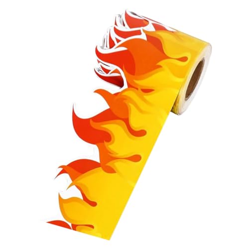 SEWACC 1 Rolle Flammenförmiger Dekorationsaufkleber für Pinnwände Selbstklebende Bordüre für Klassenzimmer und Tafelgestaltung Diy Bulletin Border Sticker SEWACC 1 Rolle Flammenförmiger Dekorationsaufkleber für Pinnwände Selbstklebende Bordüre für Klassenzimmer und Tafelgestaltung Diy Bulletin Border Sticker von SEWACC