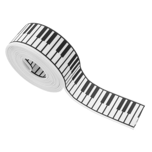 SEWACC 1 Rolle Klaviertasten Druckband Schwarz Weißes Musikthemen Geschenkband für Dekoration Basteln Geschenkverpackung Partys und Musiker von SEWACC