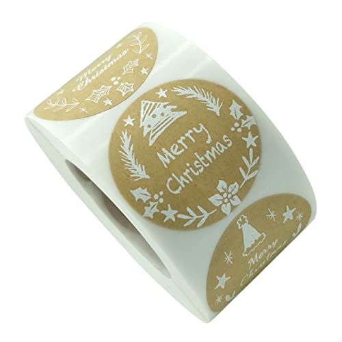 SEWACC 1 Rolle Kraftpapier Aufkleber Weihnachten Selbstklebende Etiketten für Diy Projekte Scrapbooking und Attraktiv von SEWACC